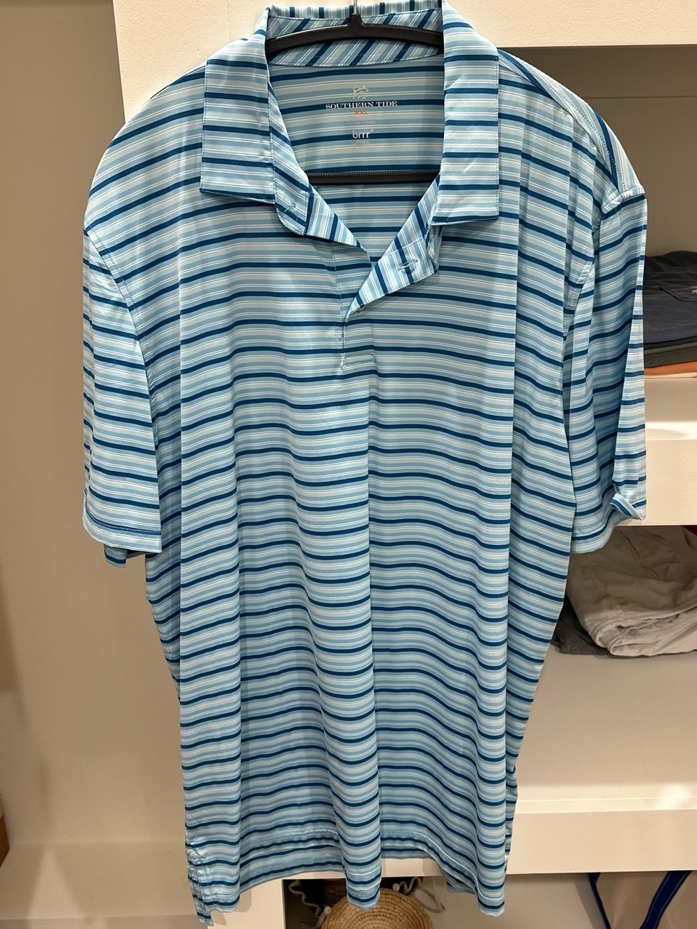 Southern Tide Blue Striped Men's Polo Shirt
